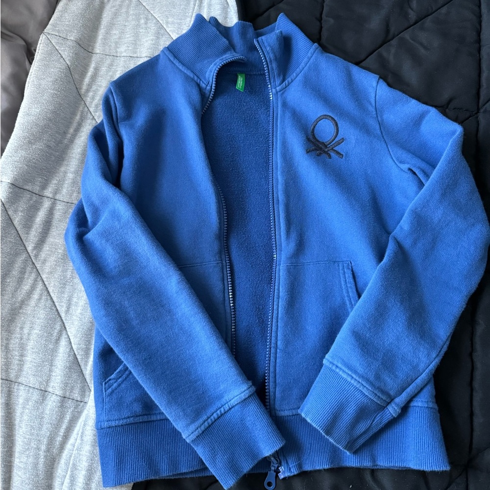 United colors of Benetton Boys xl full zip up sweatshirt blue